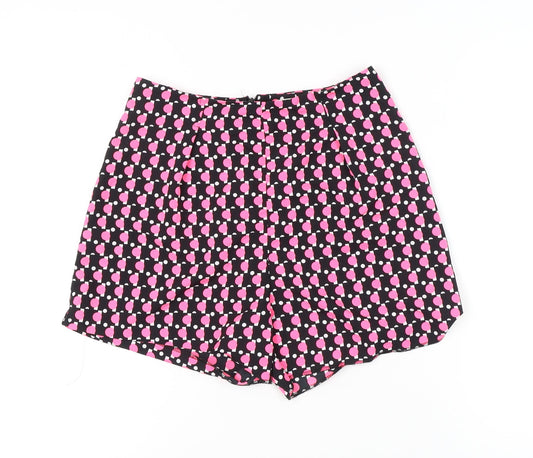 River Island Teens Multicoloured Heart Print Pleated Shorts Size 10
