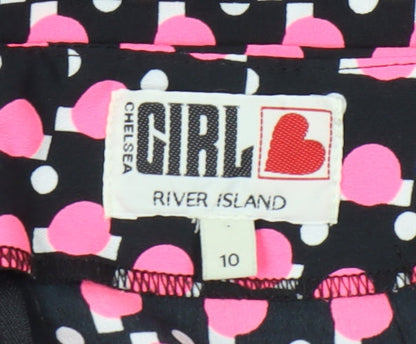 River Island Teens Multicoloured Heart Print Pleated Shorts Size 10