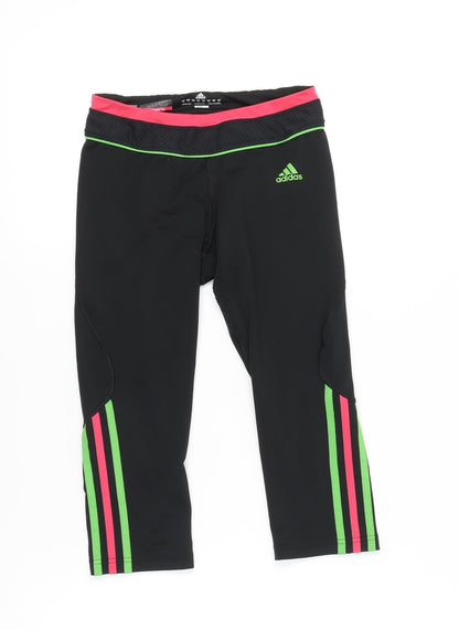 Adidas Womens Black Capri Running Sports Leggings Size 10