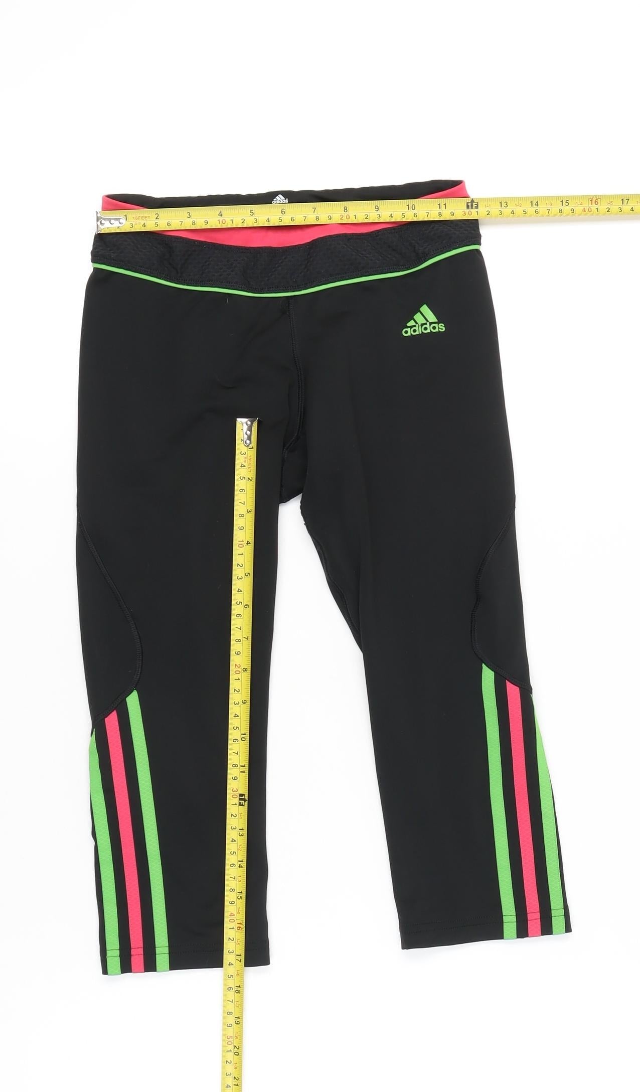 Adidas Womens Black Capri Running Sports Leggings Size 10