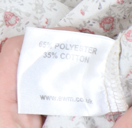 EWM Womens Floral Button Up Short Sleeve Shirt Size 10 Multicoloured