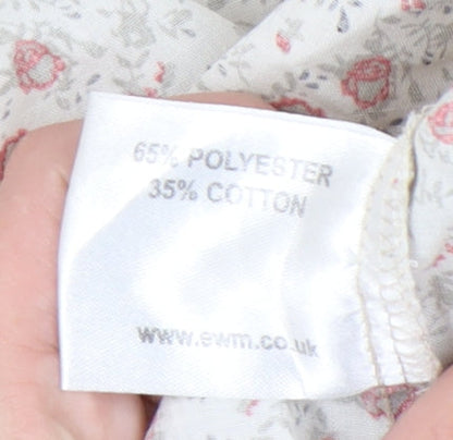 EWM Womens Floral Button Up Short Sleeve Shirt Size 10 Multicoloured