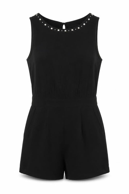 Womens UK Size M FOREVER 21 One-Piece Black Playsuit
