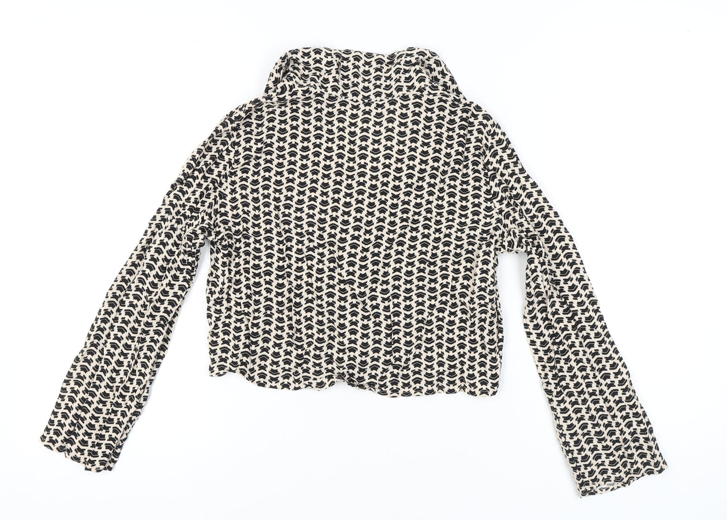 Womens UK Size L Stradivarius Multicoloured Cropped Button-Up