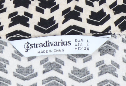 Womens UK Size L Stradivarius Multicoloured Cropped Button-Up