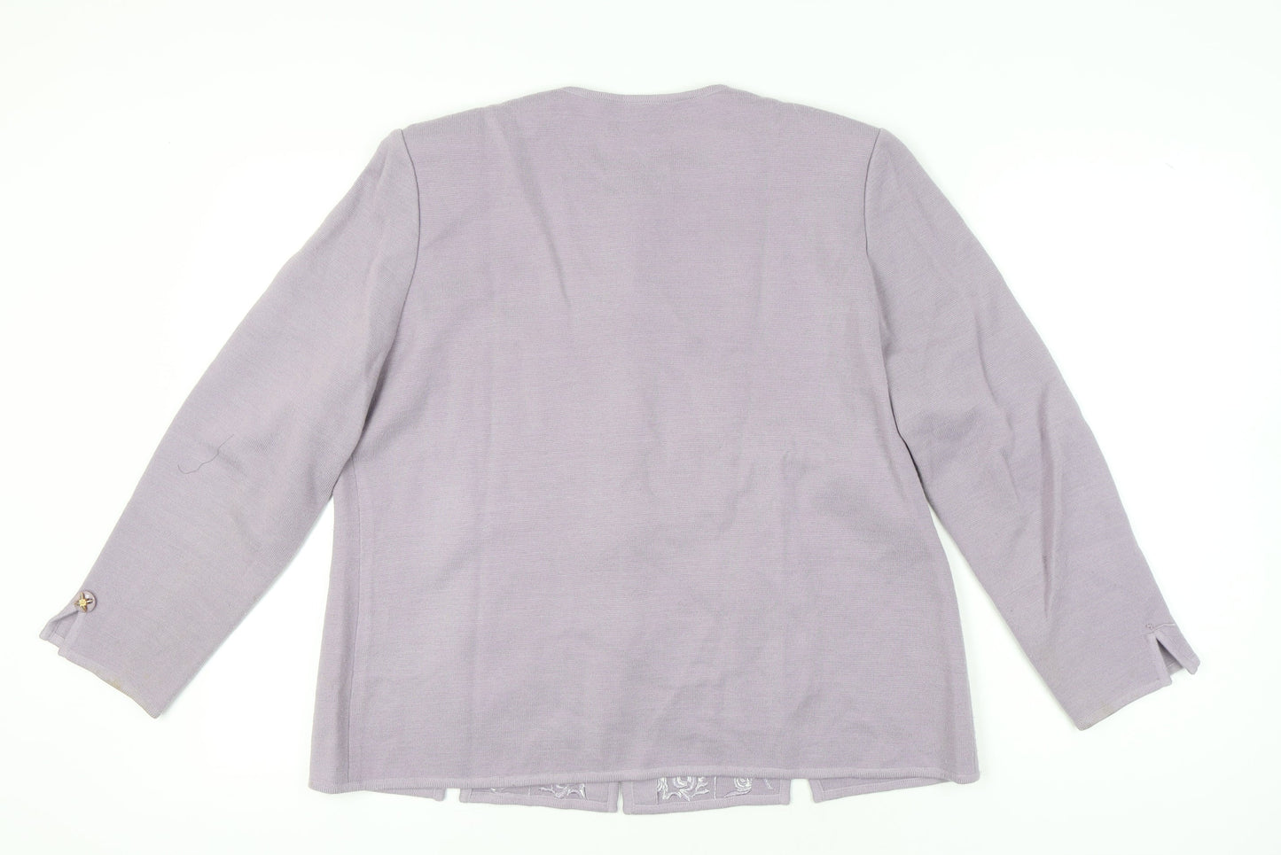 Belmonde Women’s Purple Cardigan UK 20 Embroidered Long Sleeve Knit