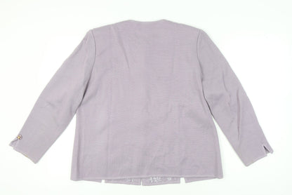 Belmonde Women’s Purple Cardigan UK 20 Embroidered Long Sleeve Knit