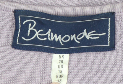 Belmonde Women’s Purple Cardigan UK 20 Embroidered Long Sleeve Knit