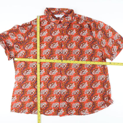 Womens UK Size 20 Double TWO Red Tunic Button-Up