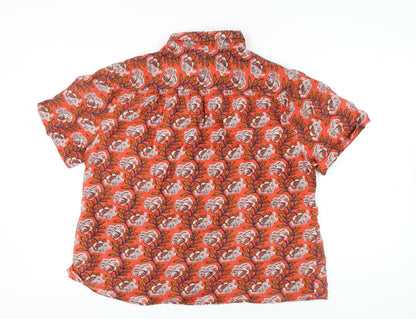 Womens UK Size 20 Double TWO Red Tunic Button-Up