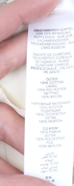 Début Women's Beige Floral Fit & Flare Dress Size 12 Scoop Neck Sleeveless
