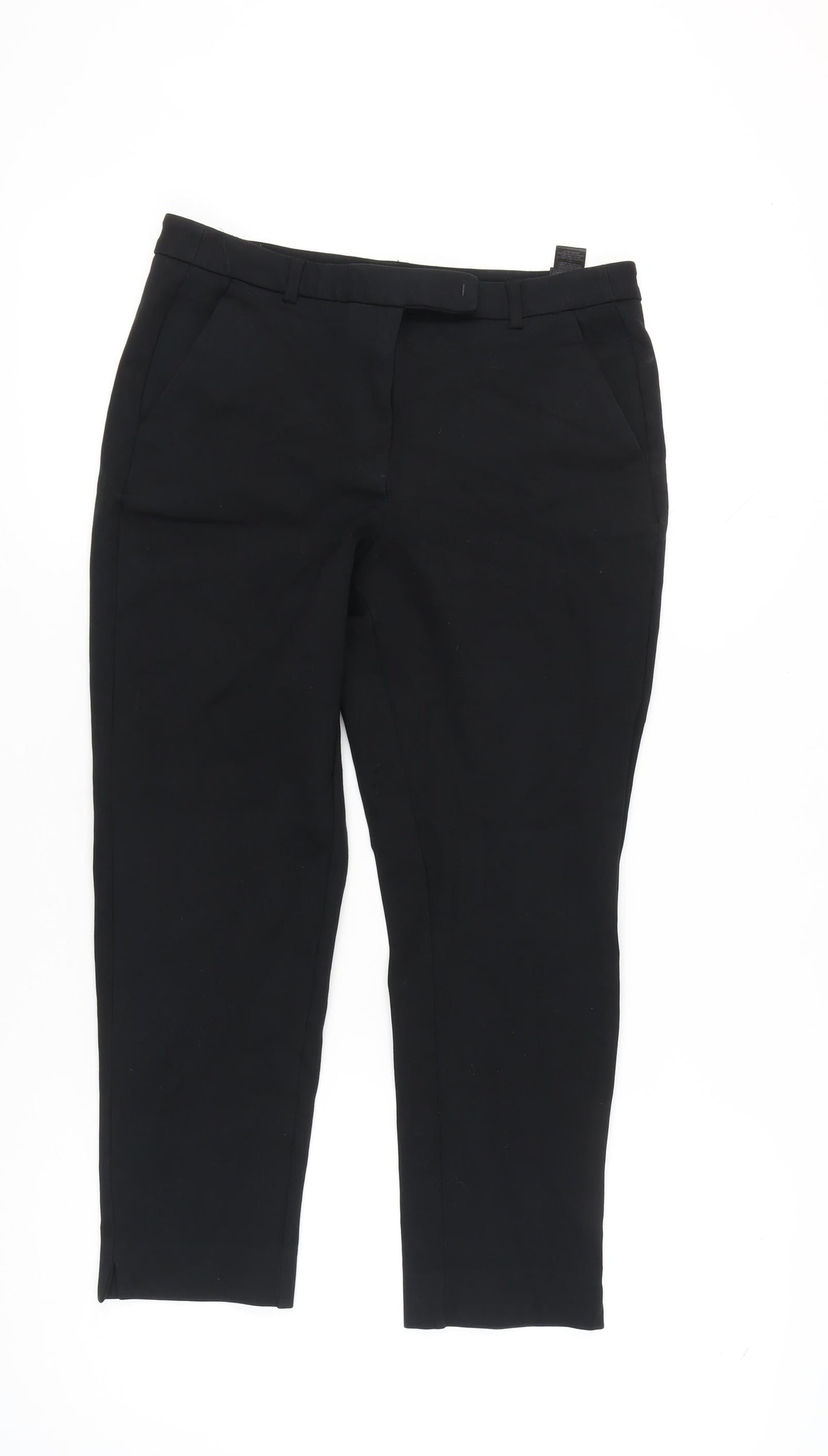 Womens UK Size 12 Marks and Spencer Slim Fit Cropped Black Trousers