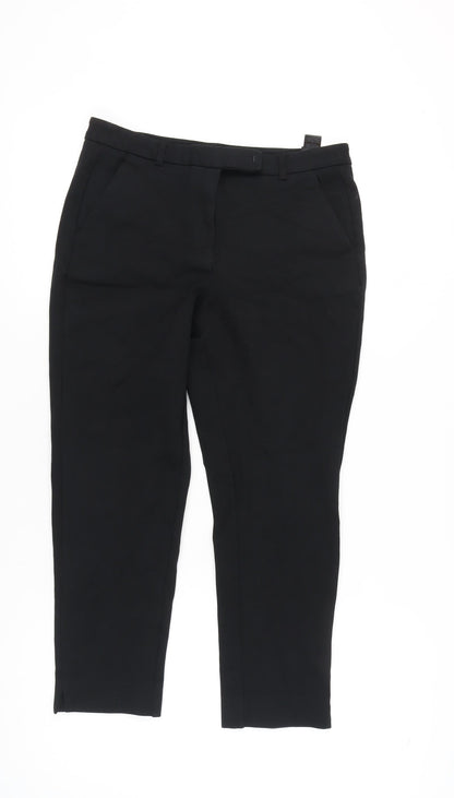 Womens UK Size 12 Marks and Spencer Slim Fit Cropped Black Trousers