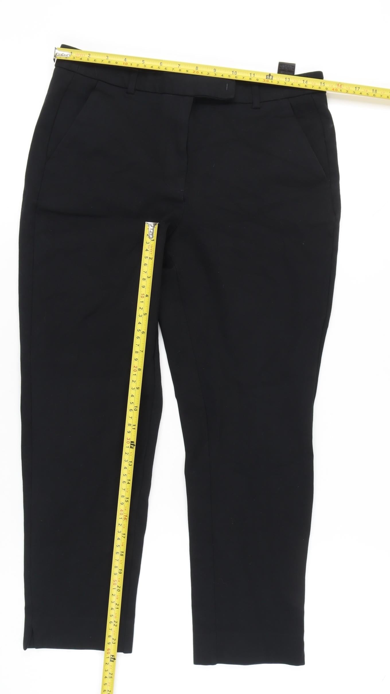 Womens UK Size 12 Marks and Spencer Slim Fit Cropped Black Trousers