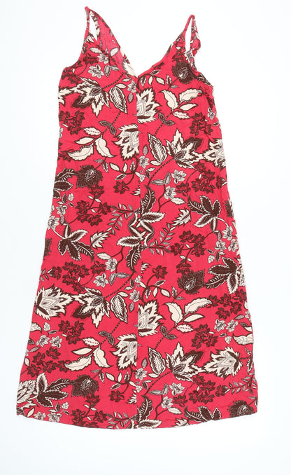 Next Women’s Red Floral V-Neck Slip Dress Size 10