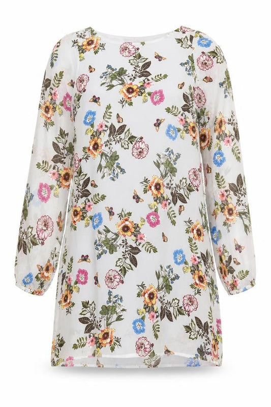 Front view of Atmosphere Women’s Multicoloured Floral Shift Dress, size UK 12