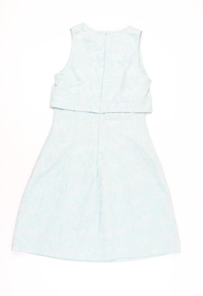 Coast Women’s Green Jacquard A-Line Dress UK 8 Sleeveless Party
