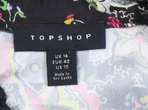 Womens UK Size 14 Topshop Multicoloured Tunic Blouse