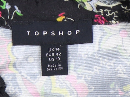 Womens UK Size 14 Topshop Multicoloured Tunic Blouse