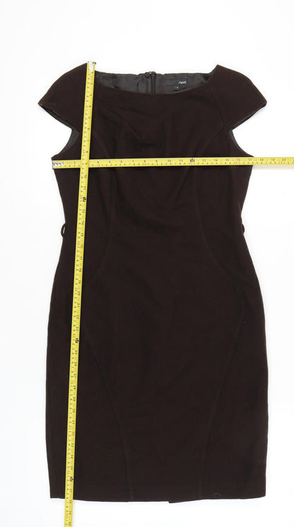 Next Women’s Black Wool Blend Sheath Dress Size 12 Knee Length