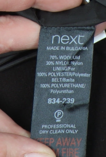 Next Women’s Black Wool Blend Sheath Dress Size 12 Knee Length