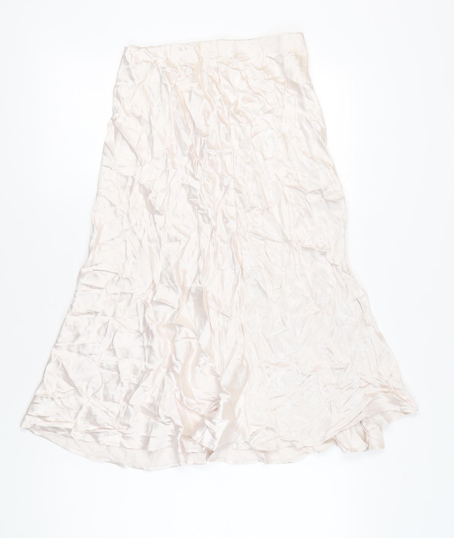 H&M Womens Ivory Viscose A-Line Midi Skirt Size S