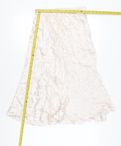 H&M Womens Ivory Viscose A-Line Midi Skirt Size S