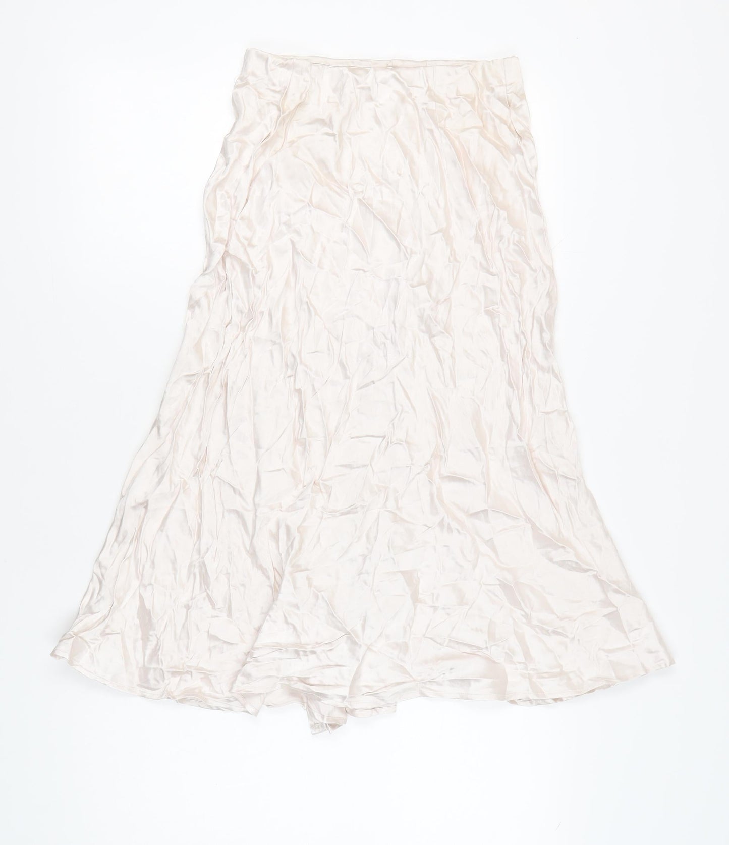 H&M Womens Ivory Viscose A-Line Midi Skirt Size S