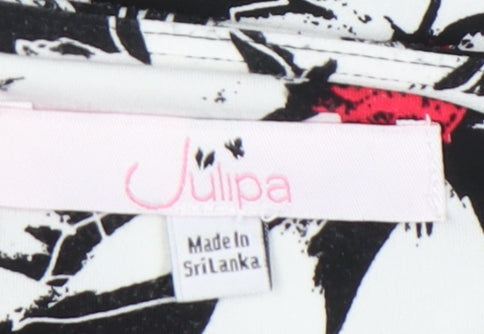 Julipa Women’s Black White Red Floral A-Line Dress Size 18