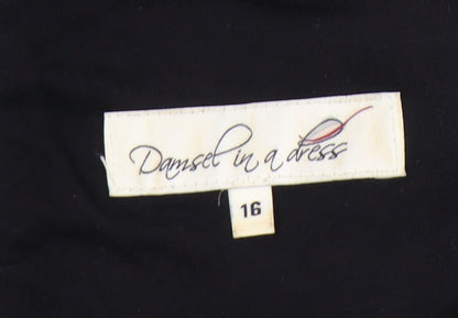 Damsel in a Dress Womens Black Size 16 Sheath Knee Length Zip Back