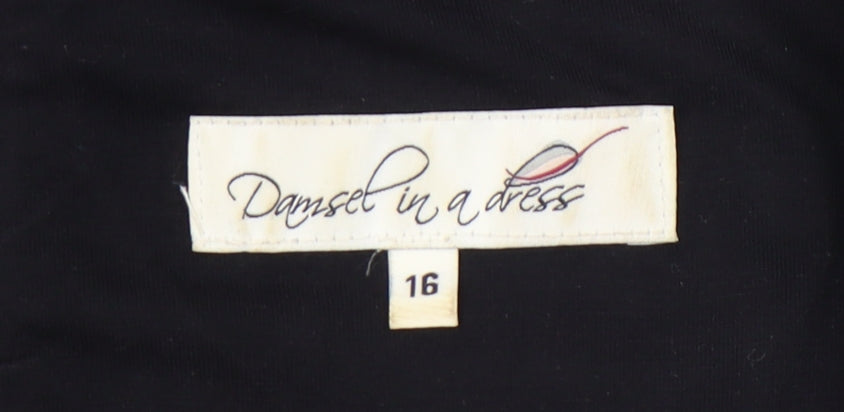 Damsel in a Dress Womens Black Size 16 Sheath Knee Length Zip Back