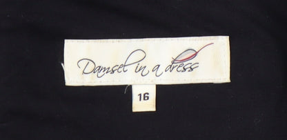 Damsel in a Dress Womens Black Size 16 Sheath Knee Length Zip Back