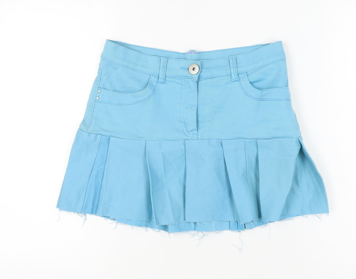 Marks and Spencer Womens Blue Size 12 Pleated Short Skirt