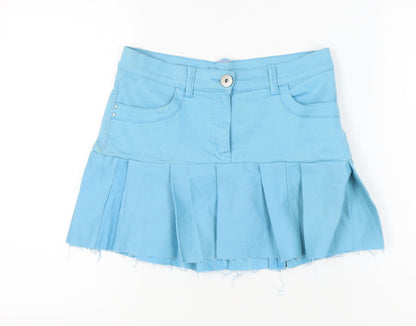 Marks and Spencer Womens Blue Size 12 Pleated Short Skirt