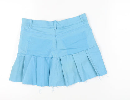Marks and Spencer Womens Blue Size 12 Pleated Short Skirt