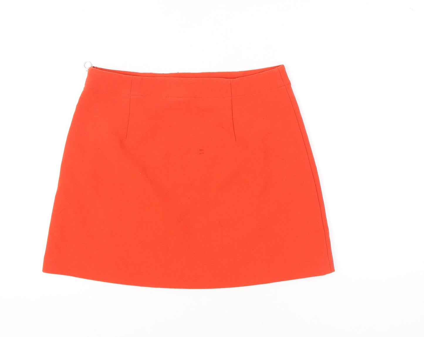 Monki Women’s Red Size 14 Short Pencil Skirt Zip Stretch