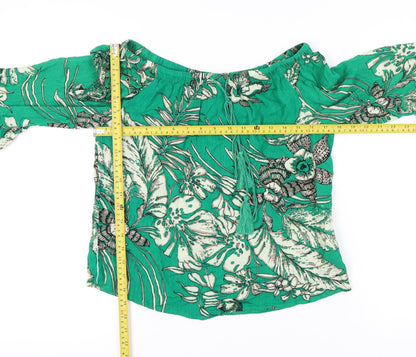 Womens UK Size S Solitaire Green Tunic Blouse