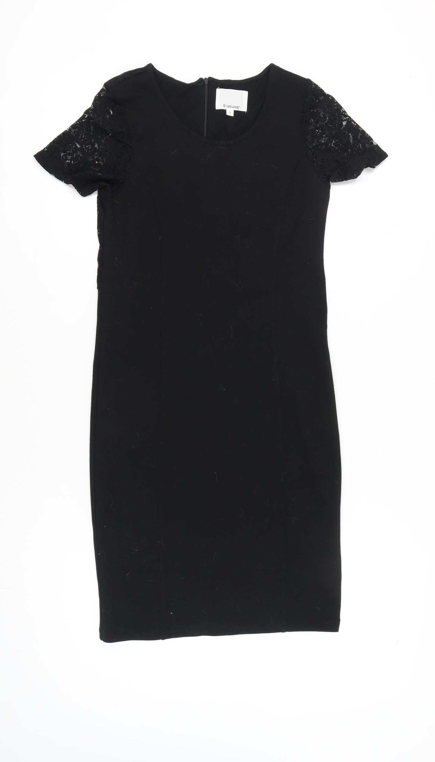 b.young Women’s Black Sheath Lace Knee Length Dress Size S