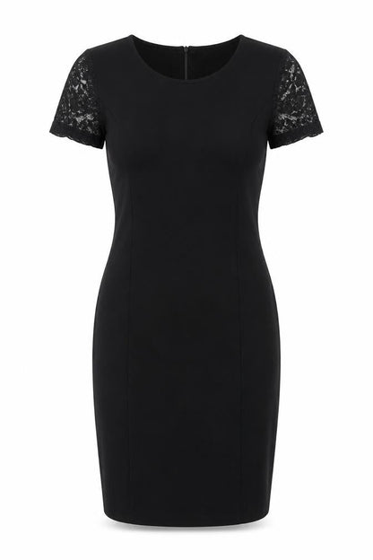 b.young Women’s Black Sheath Lace Knee Length Dress Size S