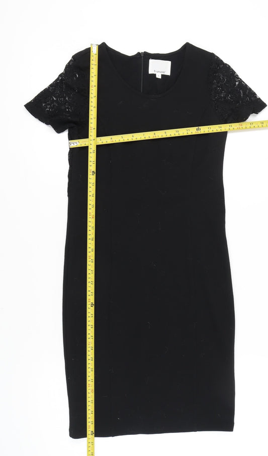 b.young Women’s Black Sheath Lace Knee Length Dress Size S