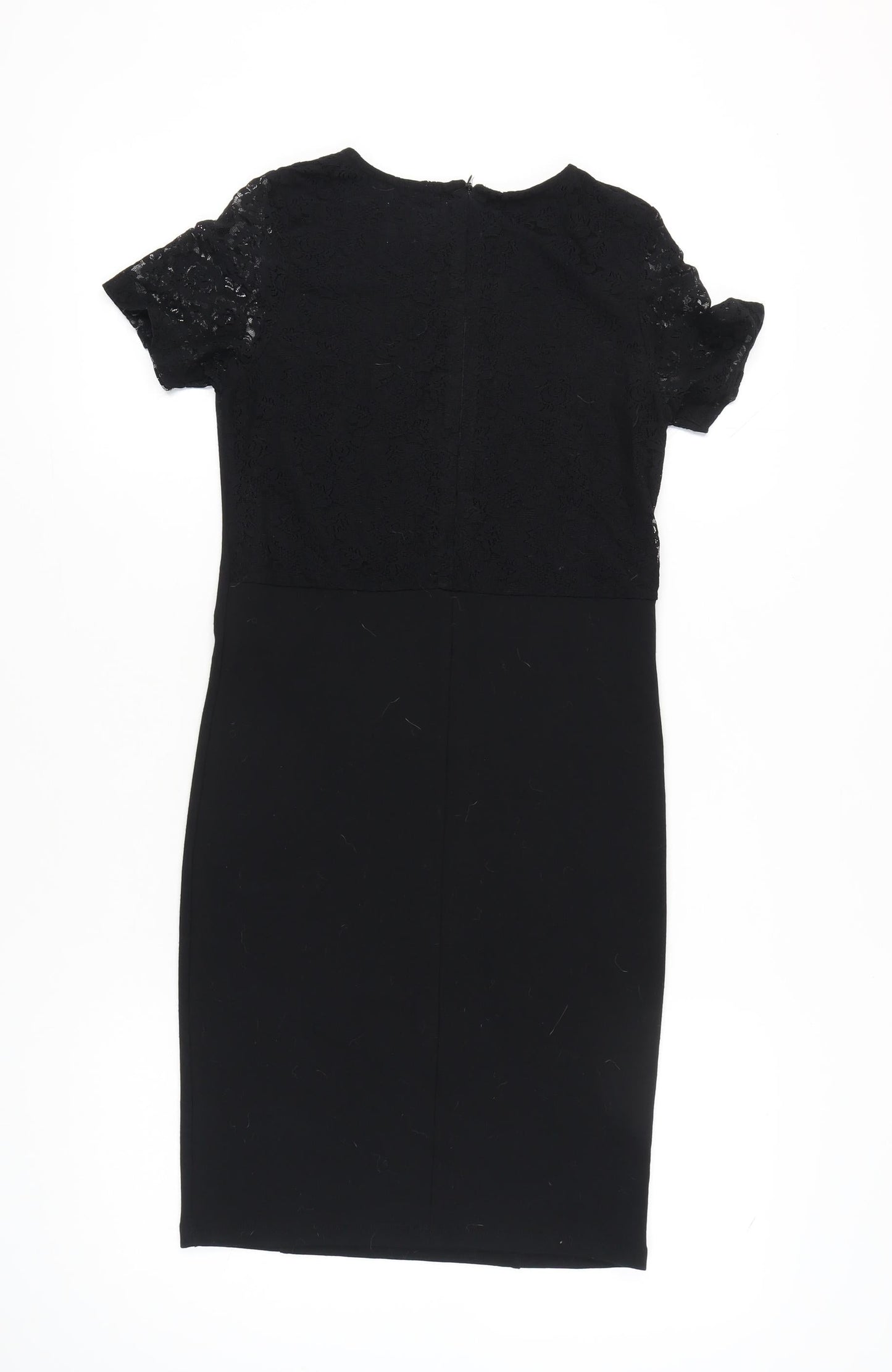 b.young Women’s Black Sheath Lace Knee Length Dress Size S