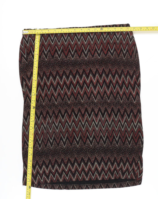 Jessica Women’s Multicoloured Size 12 Geometric Pencil Skirt