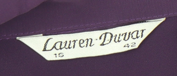 Womens UK Size 14 Lauren Duvar Purple Basic Button-Up