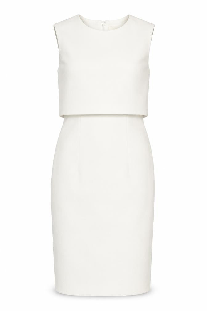Front view of Miss Selfridge Women White UK 6 Sheath Knee Length Dress Cocktail