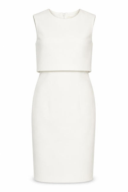 Front view of Miss Selfridge Women White UK 6 Sheath Knee Length Dress Cocktail