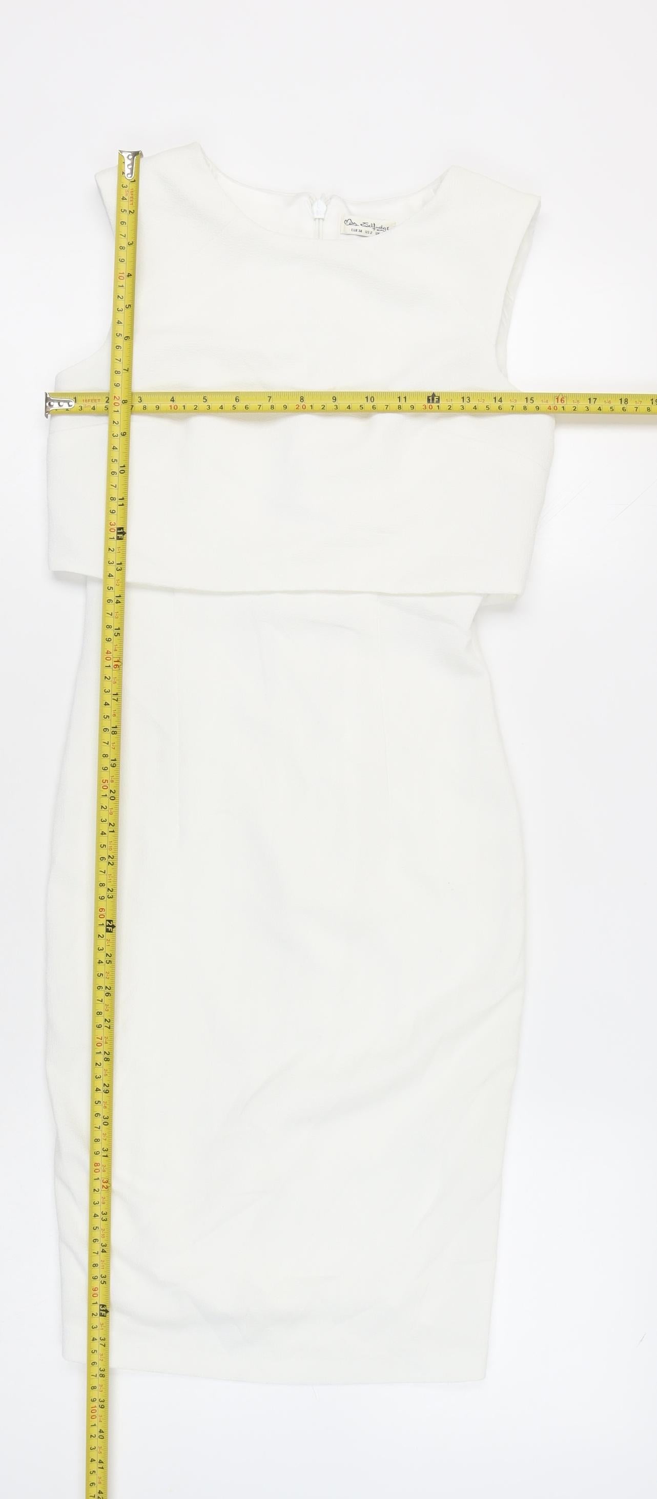 Miss Selfridge Women White UK 6 Sheath Knee Length Dress Cocktail