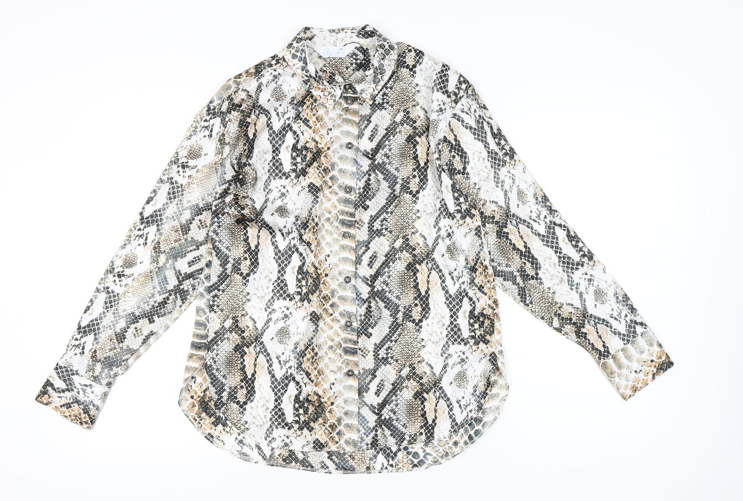 Primark Women’s Multicoloured Snake Print Button-Up Shirt XS