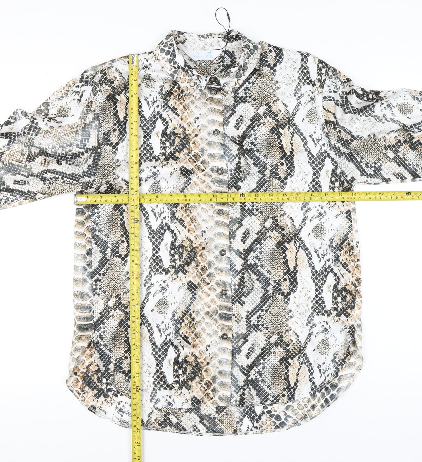 Primark Women’s Multicoloured Snake Print Button-Up Shirt XS