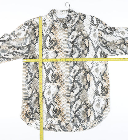 Primark Women’s Multicoloured Snake Print Button-Up Shirt XS