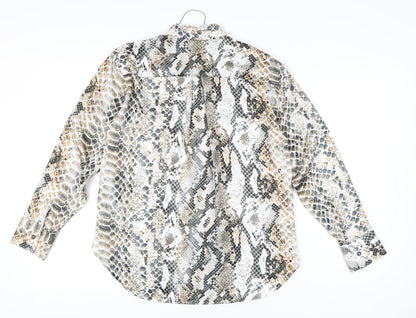 Primark Women’s Multicoloured Snake Print Button-Up Shirt XS